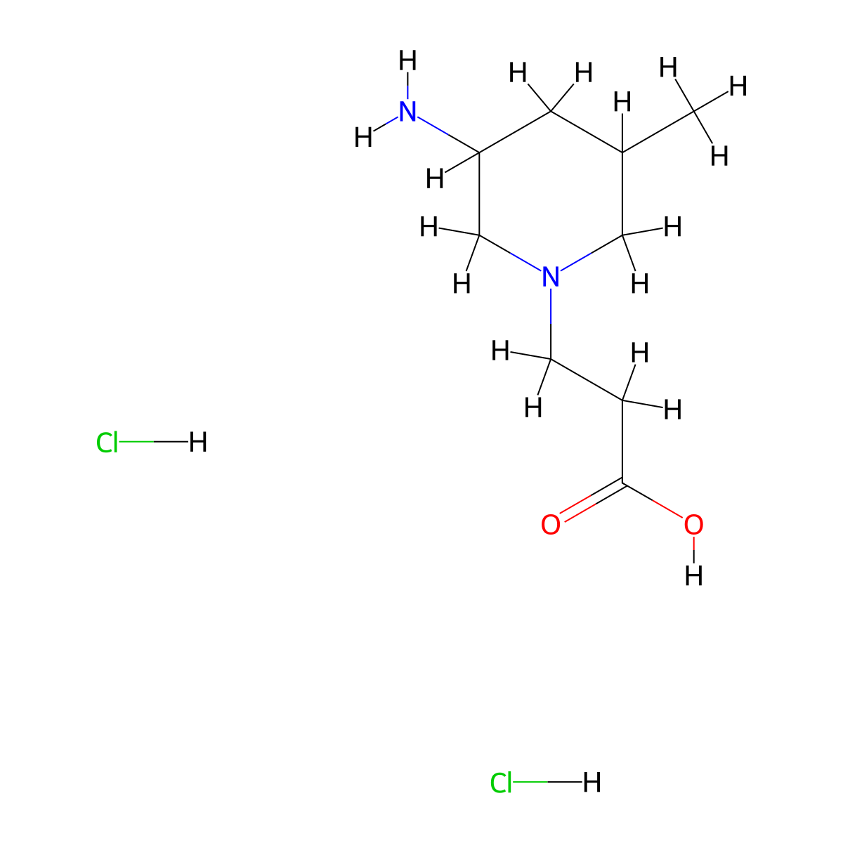 3-(3-Amino-5-methylpiperidin-1-yl)propanoic acid dihydrochloride molecular structure, CAS 2629254-85-7