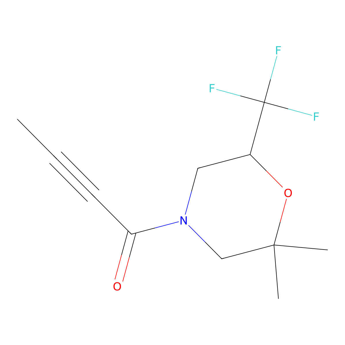1-[2,2-Dimethyl-6-(trifluoromethyl)morpholin-4-yl]but-2-yn-1-one molecular structure, CAS 2629261-04-5
