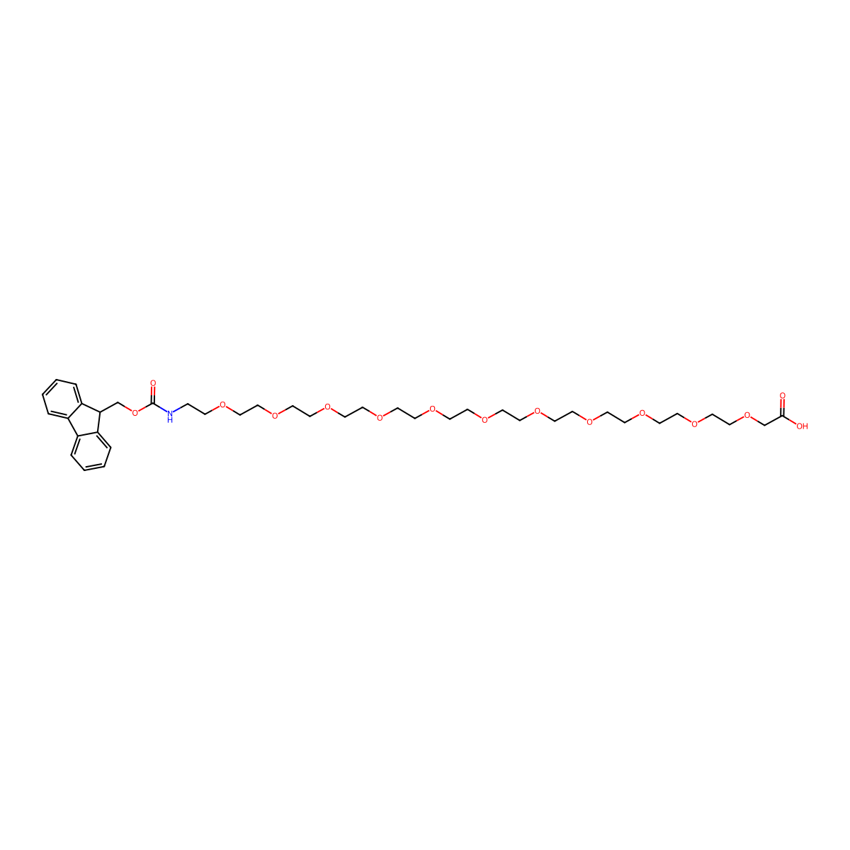 Fmoc-NH-PEG11-CH2COOH molecular structure, CAS 2629308-66-1