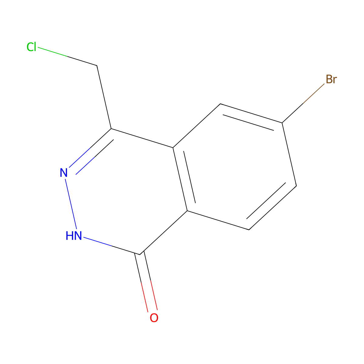 6-Bromo-4-(chloromethyl)phthalazin-1(2H)-one molecular structure, CAS 2629316-04-5