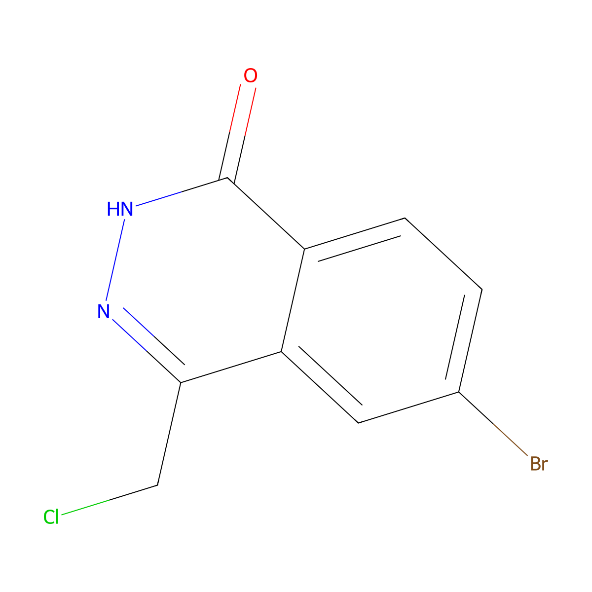 6-Bromo-4-(chloromethyl)phthalazin-1(2H)-one molecular structure, CAS 2629316-04-5