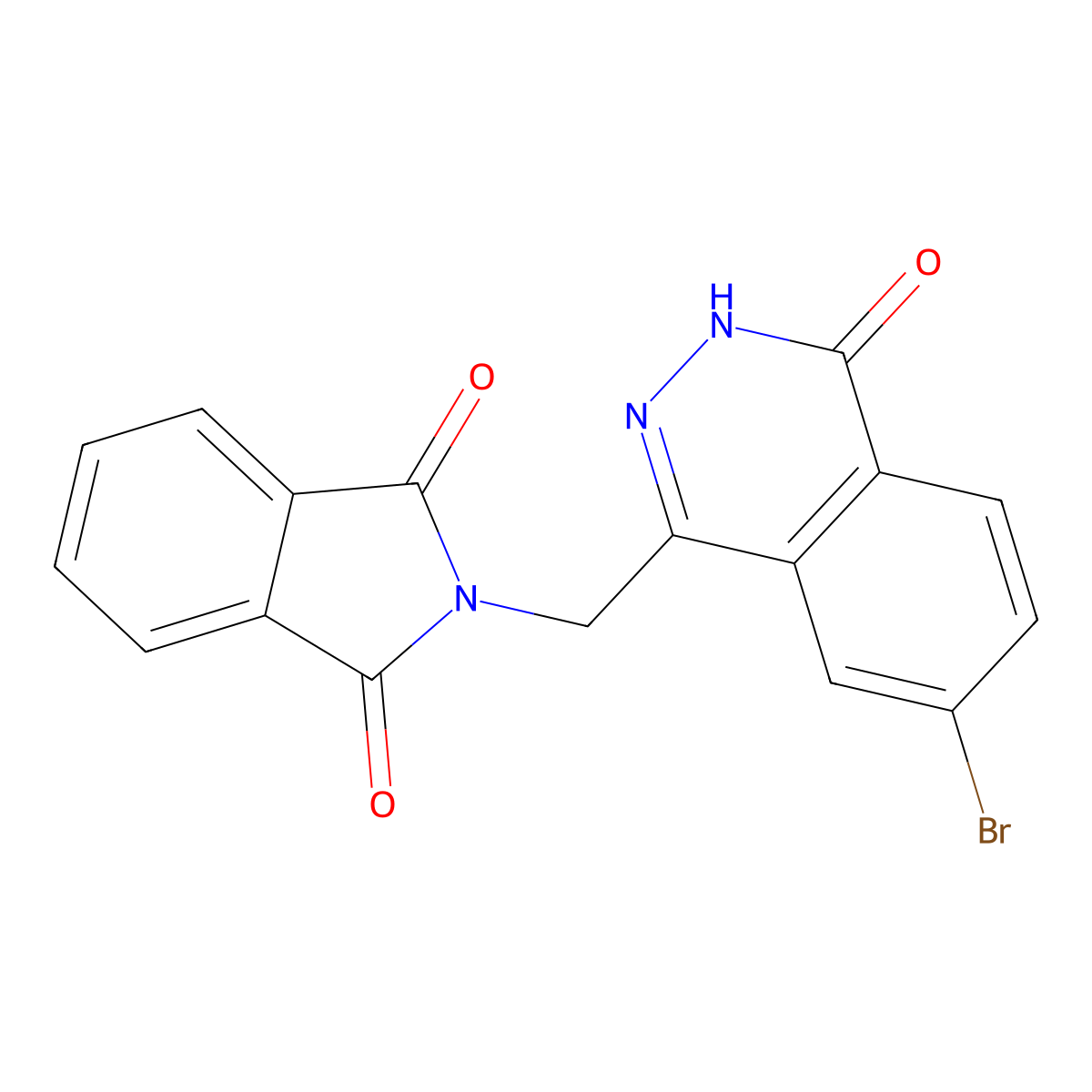 2-((7-Bromo-4-oxo-3,4-dihydrophthalazin-1-yl)methyl)isoindoline-1,3-dione molecular structure, CAS 2629316-05-6