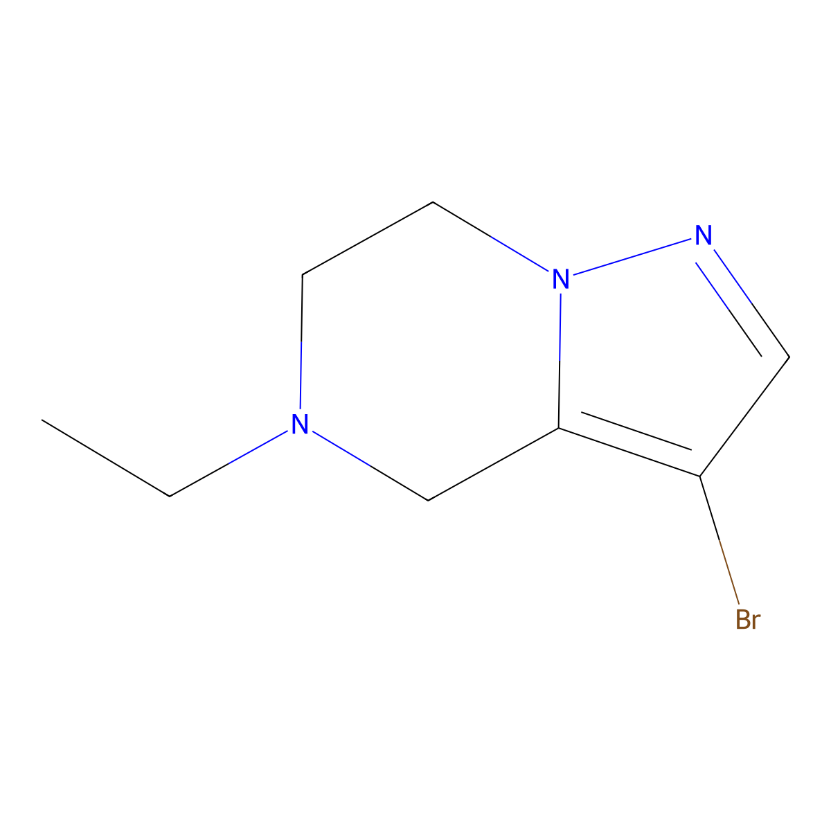 3-bromo-5-ethyl-6,7-dihydro-4H-pyrazolo[1,5-a]pyrazine molecular structure, CAS 2629316-55-6