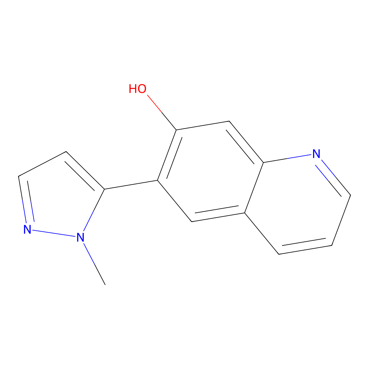6-(1-Methyl-1H-pyrazol-5-yl)quinolin-7-ol molecular structure, CAS 2629317-51-5