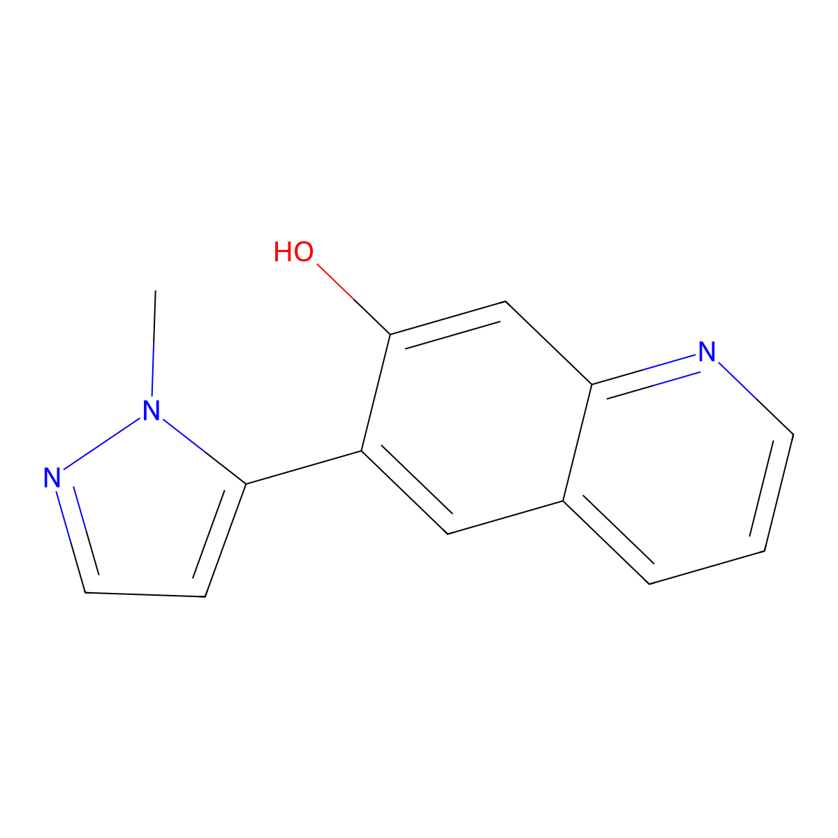 6-(1-Methyl-1H-pyrazol-5-yl)quinolin-7-ol molecular structure, CAS 2629317-51-5
