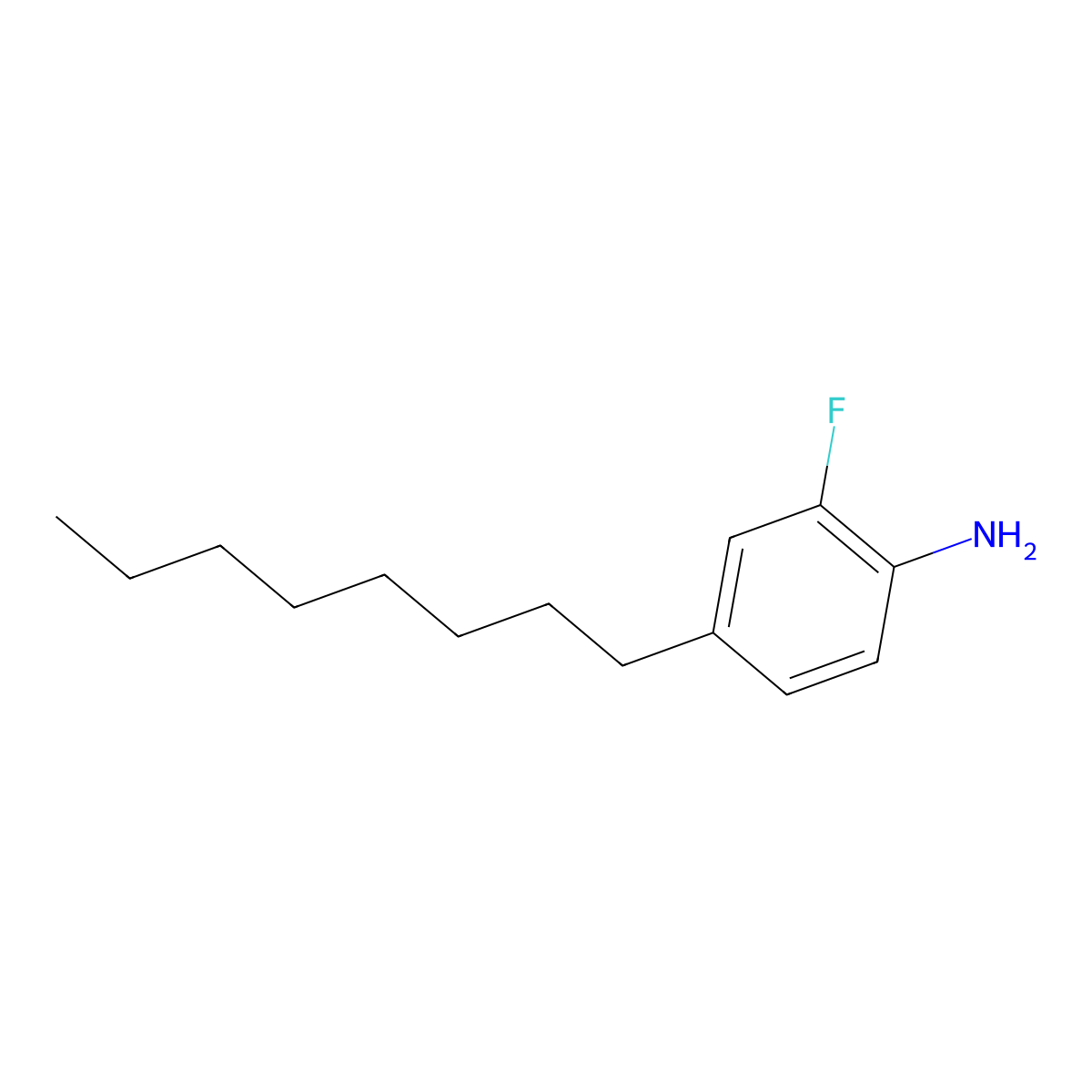 2-Fluoro-4-octylaniline molecular structure, CAS 2629323-67-5