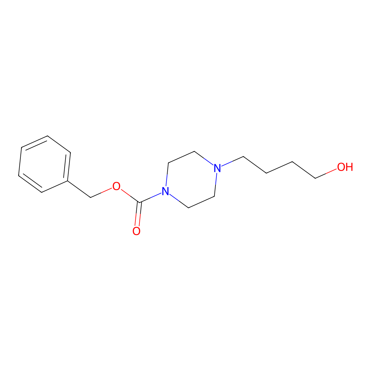 Benzyl 4-(4-hydroxybutyl)piperazine-1-carboxylate molecular structure, CAS 2629359-11-9
