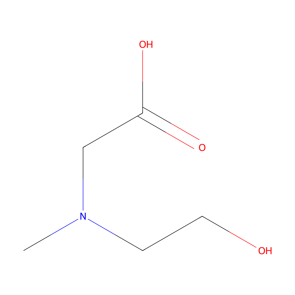 N-(2-Hydroxyethyl)-N-methylglycine molecular structure, CAS 26294-19-9