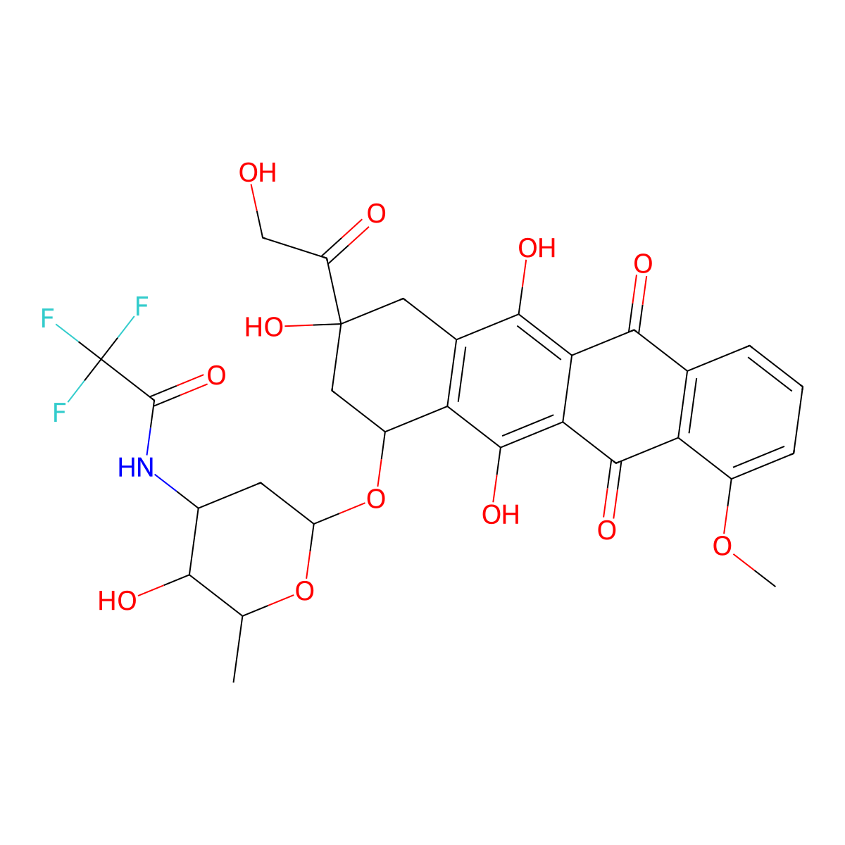 N-Trifluoroacetyladriamycin molecular structure, CAS 26295-56-7