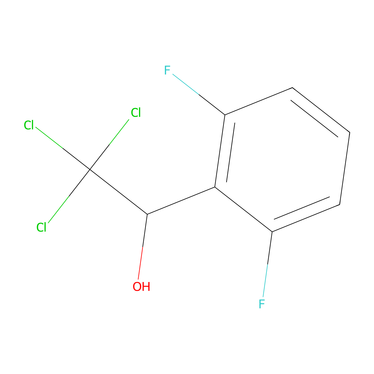 2,2,2-Trichloro-1-(2,6-difluorophenyl)ethanol molecular structure, CAS 2629863-00-7
