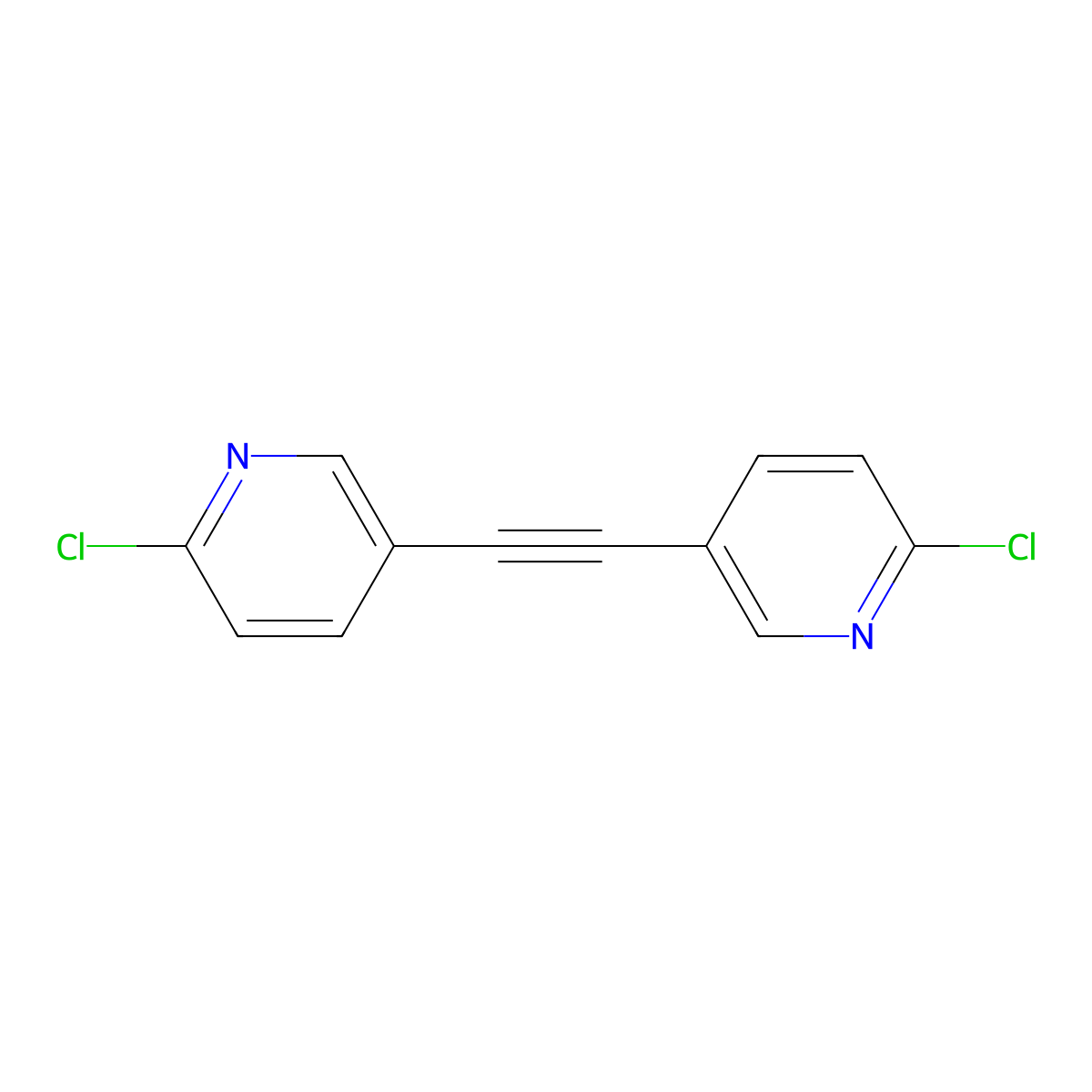 2-Chloro-5-[2-(6-chloropyridin-3-yl)ethynyl]pyridine molecular structure, CAS 263012-56-2