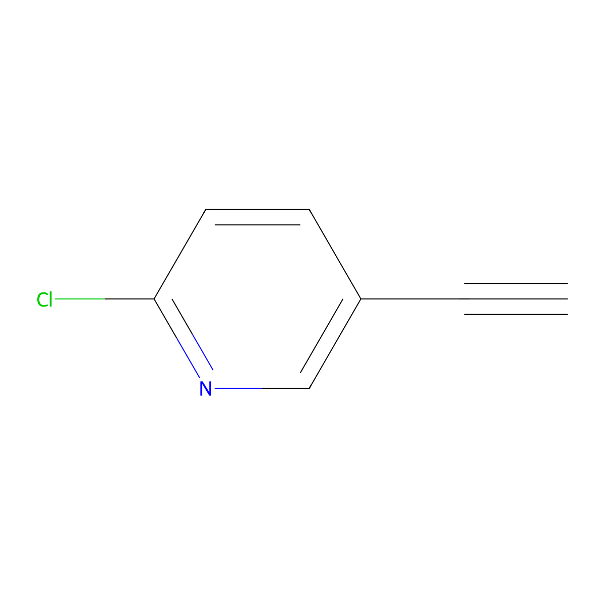 2-Chloro-5-ethynylpyridine molecular structure, CAS 263012-63-1