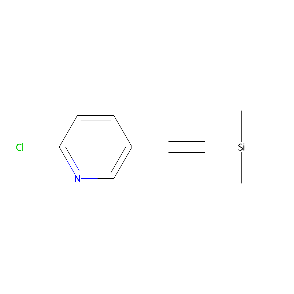 2-Chloro-5-trimethylsilanylethynyl-pyridine molecular structure, CAS 263012-81-3