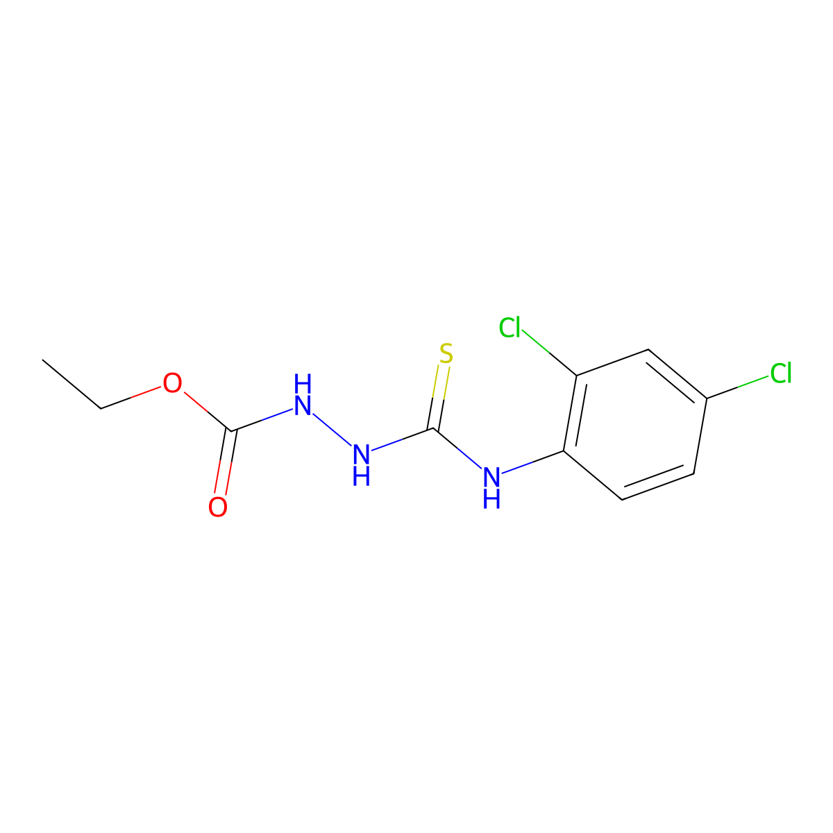 Ethyl 2-[[(2,4-dichlorophenyl)amino]thioxomethyl]hydrazinecarboxylate molecular structure, CAS 263015-53-8