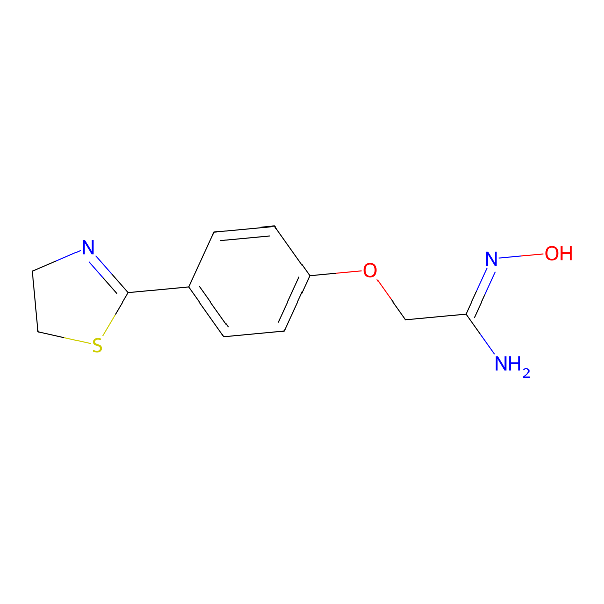 2-[4-(4,5-dihydro-1,3-thiazol-2-yl)phenoxy]-N'-hydroxyethanimidamide molecular structure, CAS 263015-85-6