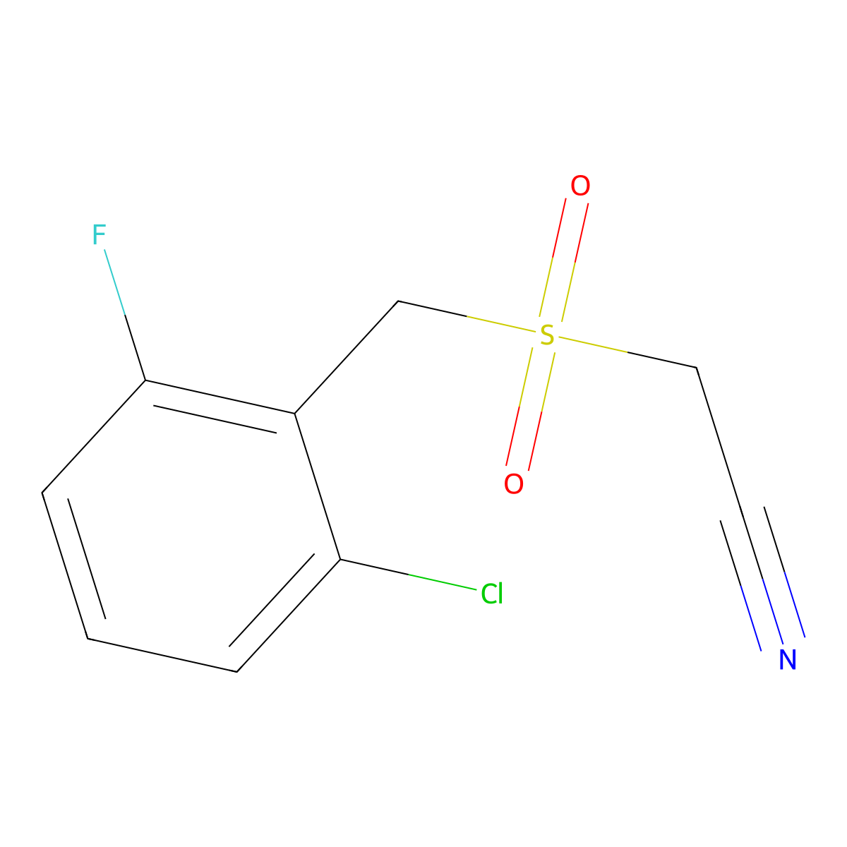 2-[(2-Chloro-6-fluorobenzyl)sulfonyl]acetonitrile molecular structure, CAS 263016-10-0