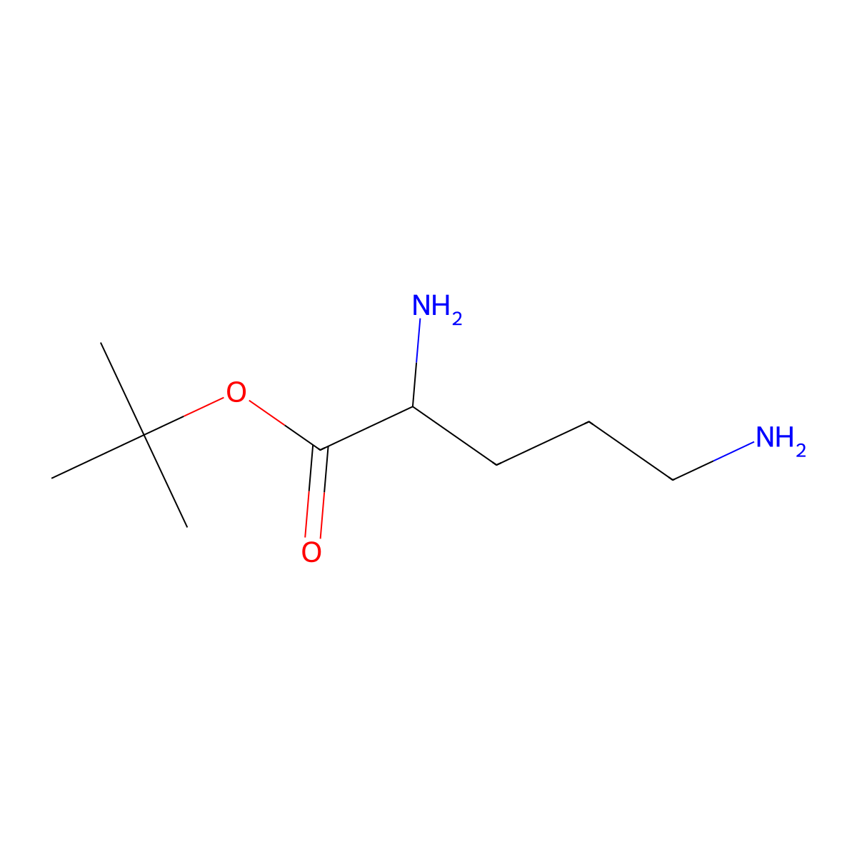 tert-butyl (2S)-2,5-diaminopentanoate molecular structure, CAS 26302-89-6