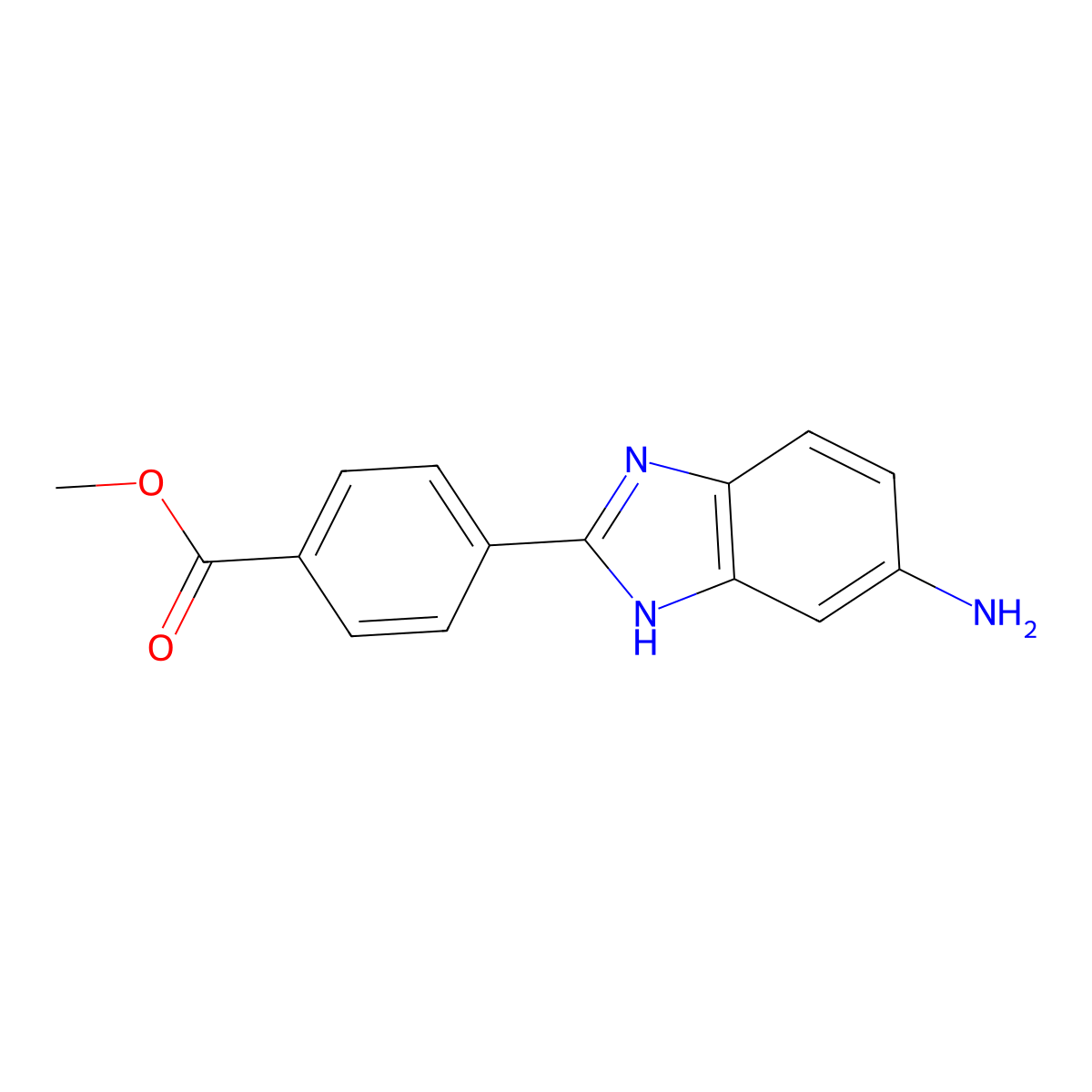 methyl 4-(6-amino-1H-benzimidazol-2-yl)benzoate molecular structure, CAS 263020-81-1