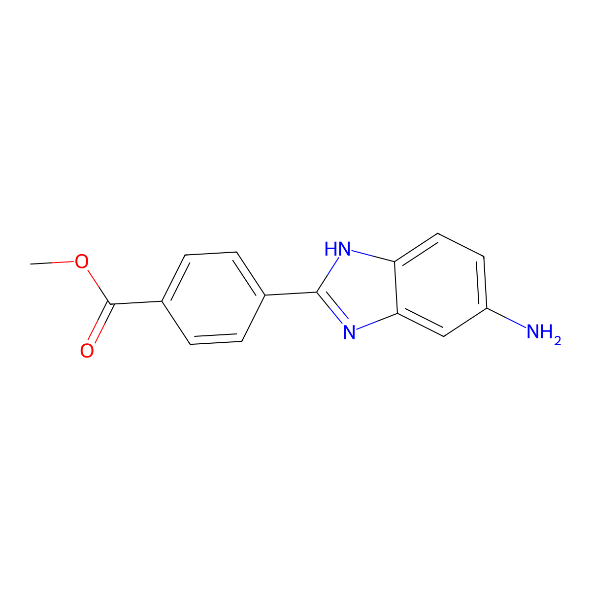 methyl 4-(6-amino-1H-benzimidazol-2-yl)benzoate molecular structure, CAS 263020-81-1