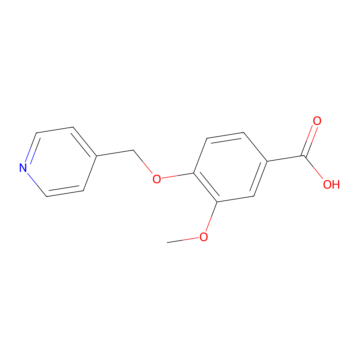 3-Methoxy-4-(pyridin-4-ylmethoxy)benzoic acid molecular structure, CAS 263020-89-9