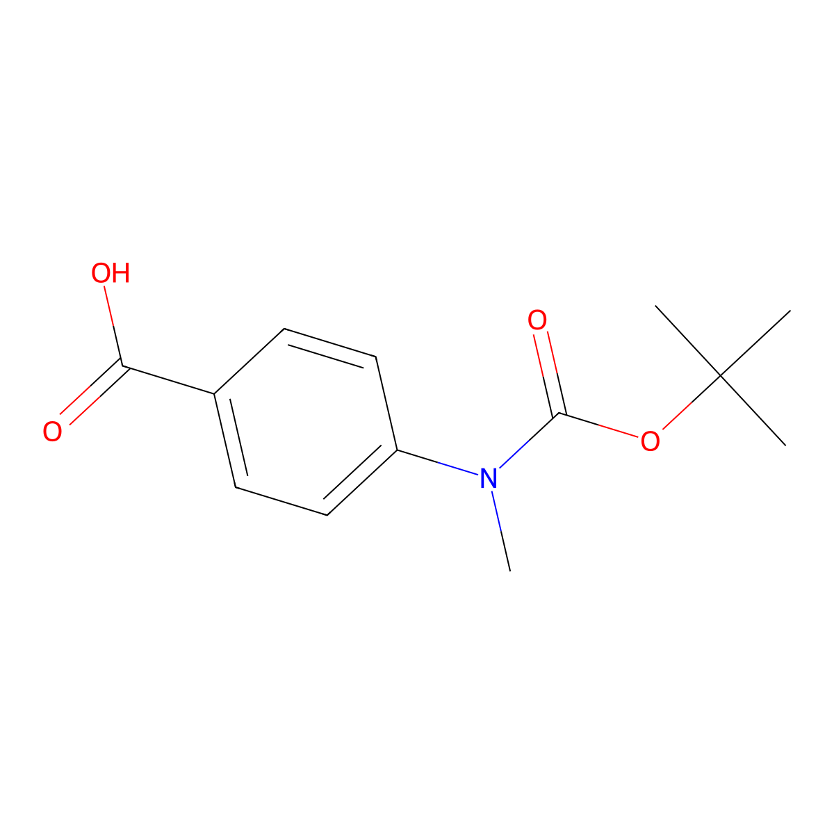 4-{[(Tert-butoxy)carbonyl](methyl)amino}benzoic acid molecular structure, CAS 263021-30-3