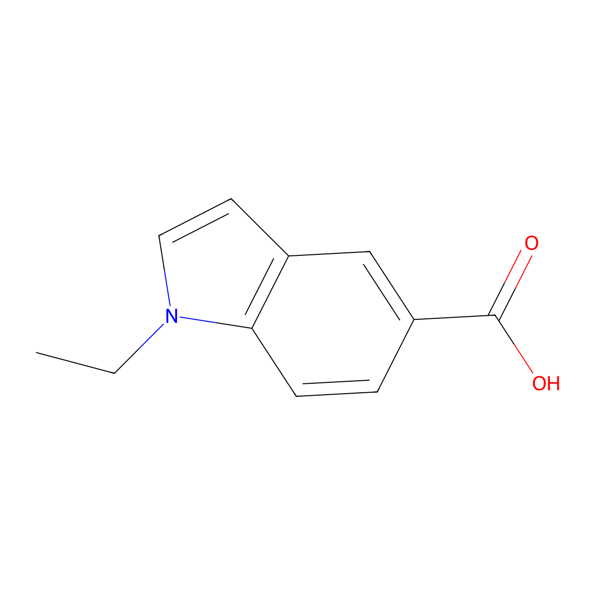 1-Ethyl-1H-indole-5-carboxylic acid molecular structure, CAS 263021-42-7