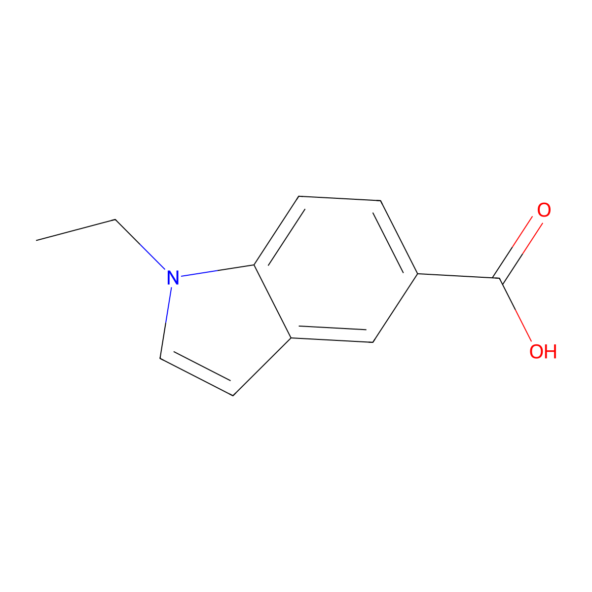 1-Ethyl-1H-indole-5-carboxylic acid molecular structure, CAS 263021-42-7