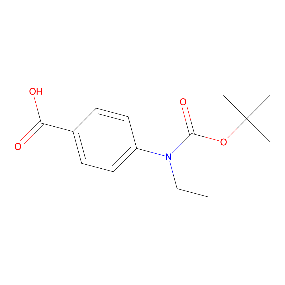 4-{[(Tert-butoxy)carbonyl](ethyl)amino}benzoic acid molecular structure, CAS 263021-58-5