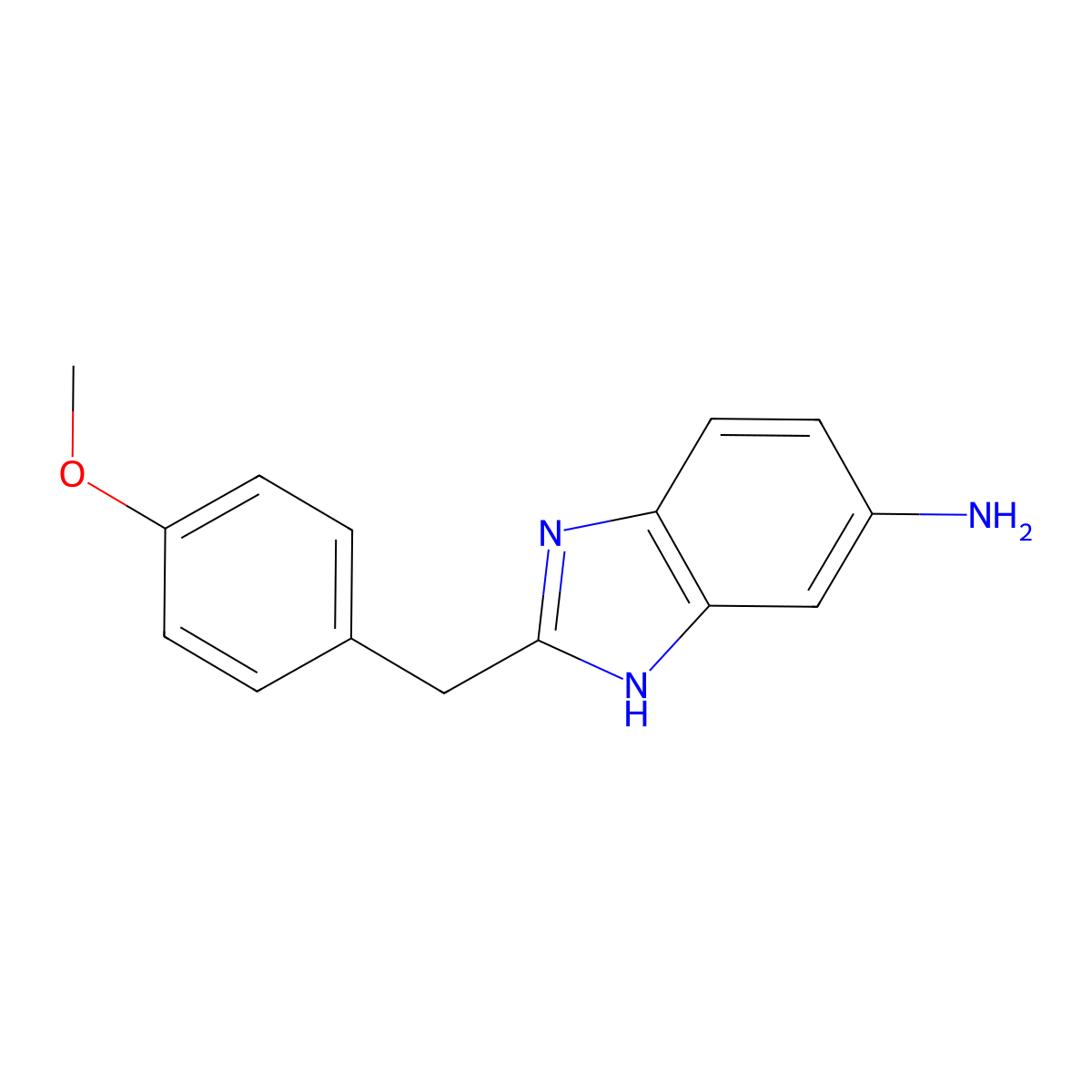 2-[(4-methoxyphenyl)methyl]-1H-1,3-benzodiazol-5-amine molecular structure, CAS 263022-51-1