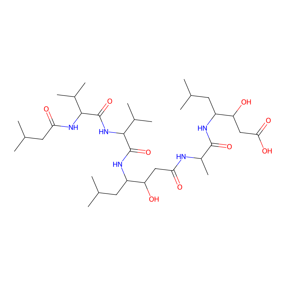 Pepstatin molecular structure, CAS 26305-03-3