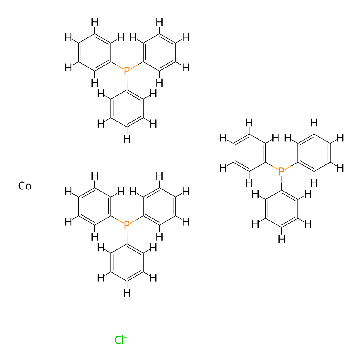 Chlorotris(triphenylphosphine)cobalt(i) molecular structure, CAS 26305-75-9