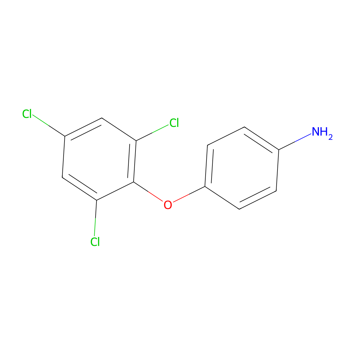 4-(2,4,6-Trichlorophenoxy)aniline molecular structure, CAS 26306-61-6