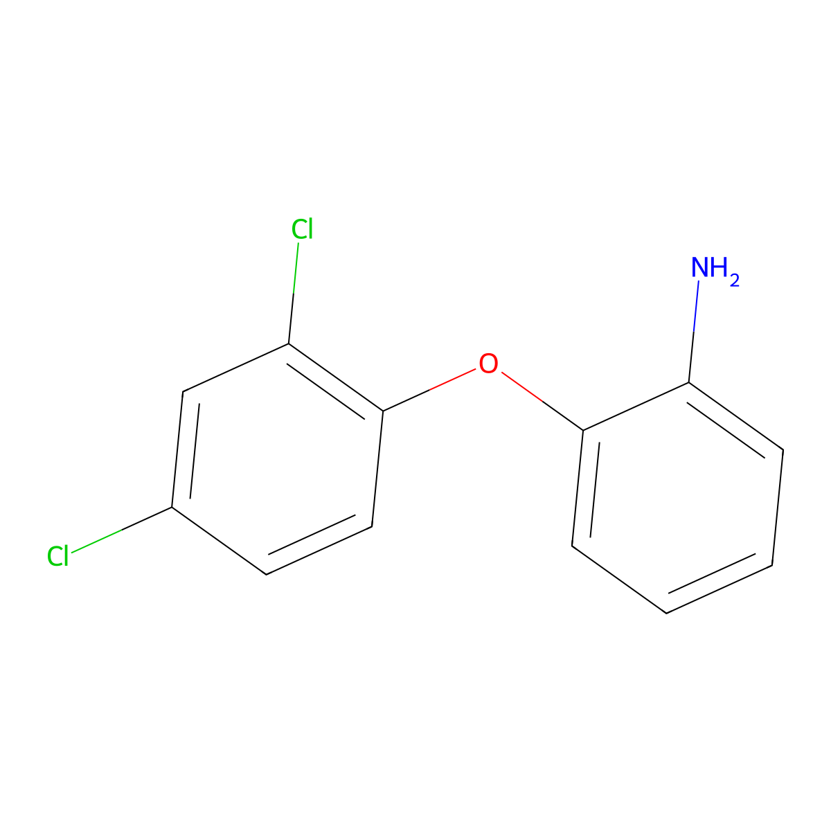 2-(2,4-Dichlorophenoxy)aniline molecular structure, CAS 26306-64-9
