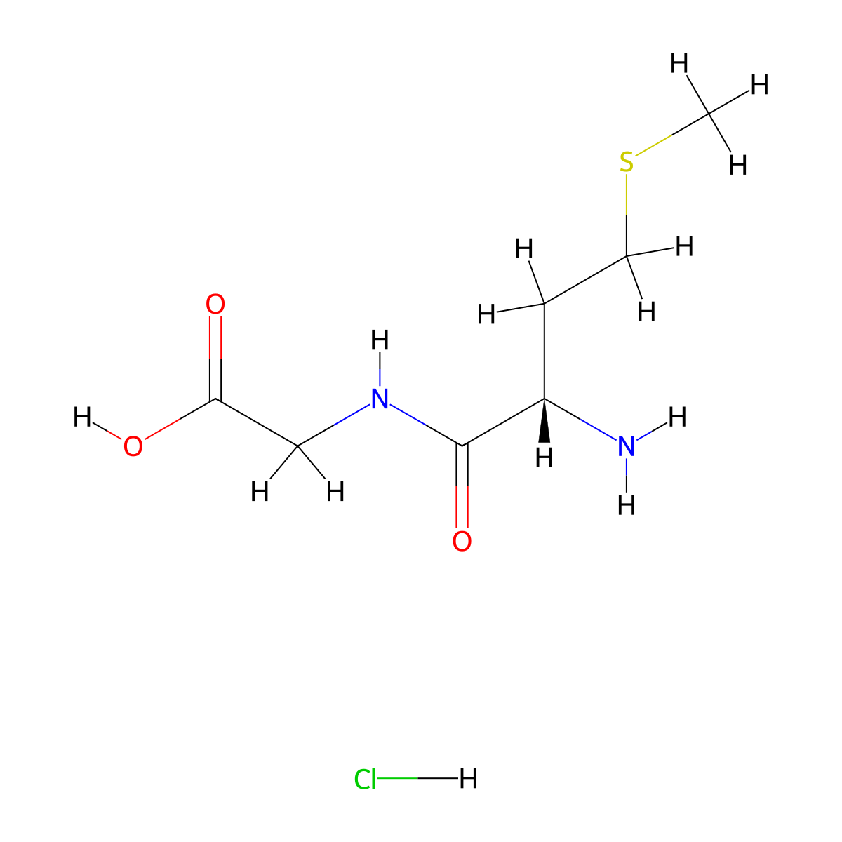 (S)-2-(2-Amino-4-(methylthio)butanamido)acetic acid hydrochloride molecular structure, CAS 26308-13-4