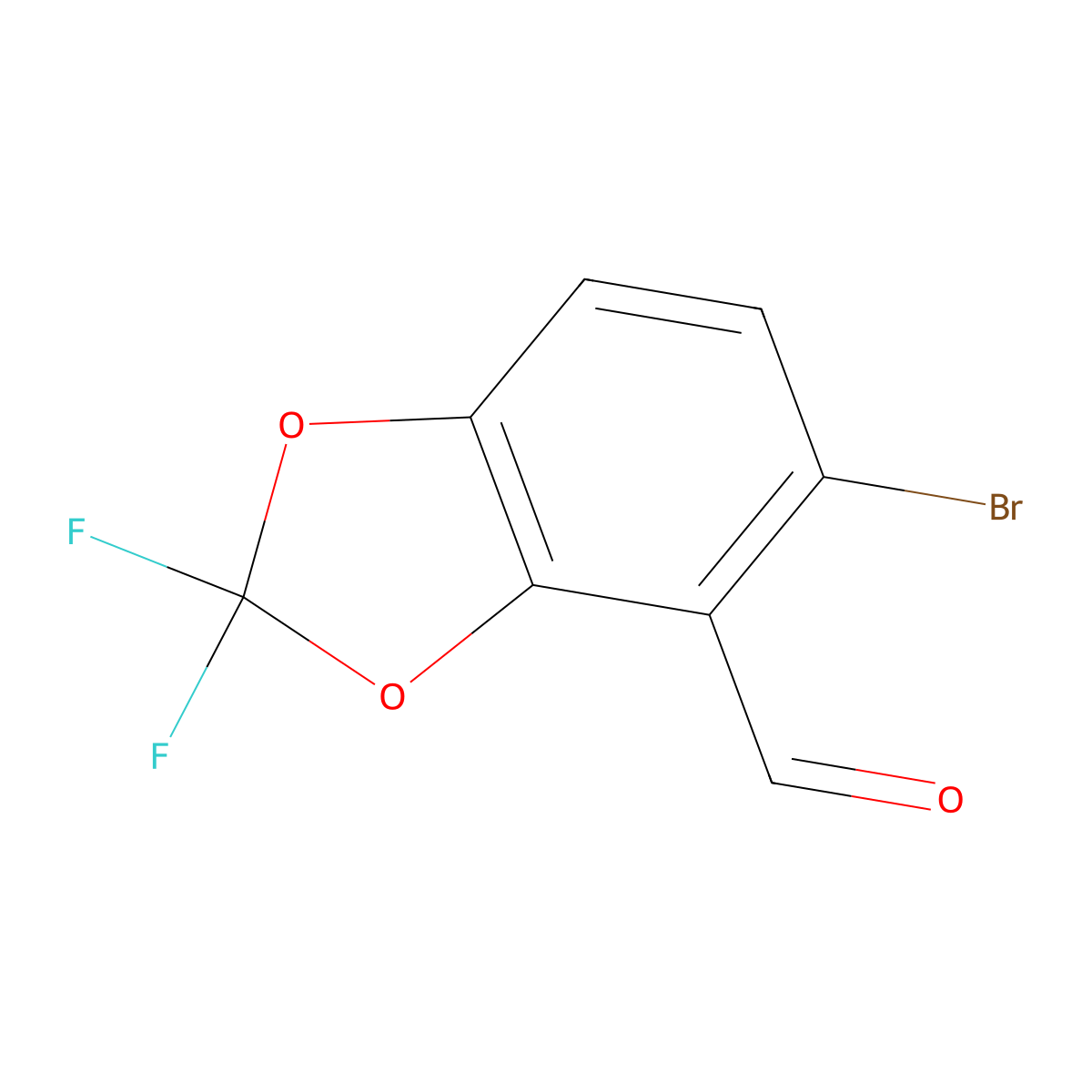 5-Bromo-2,2-difluorobenZo[d][1,3]dioxole-4-carbaldehyde molecular structure, CAS 2631058-90-5
