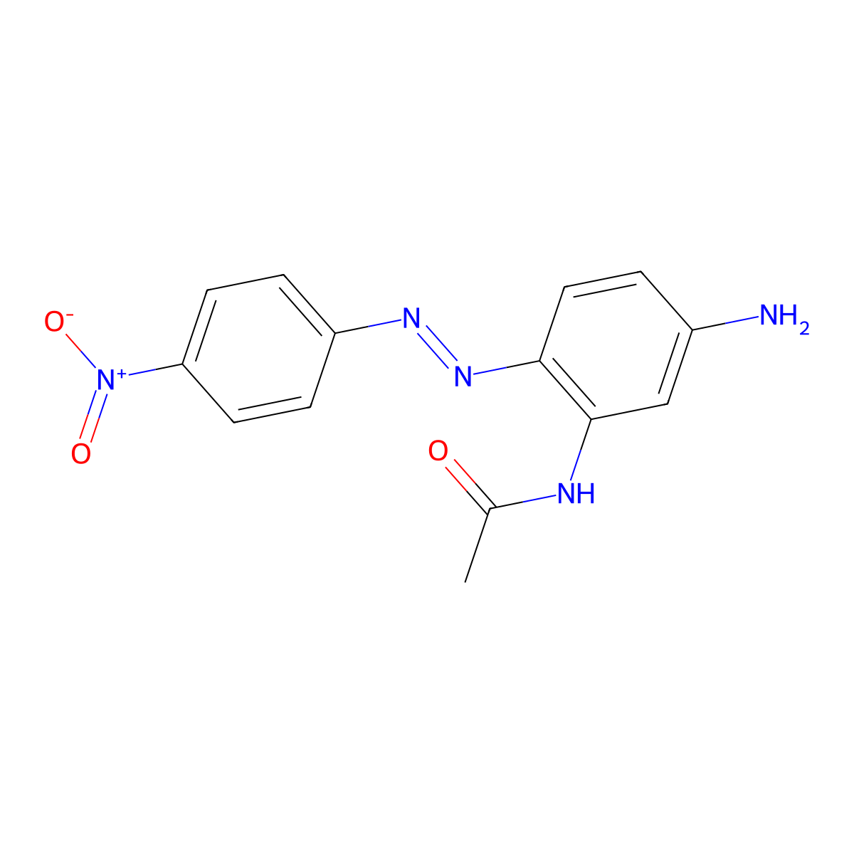 Acetamide, N-(5-amino-2-(2-(4-nitrophenyl)diazenyl)phenyl)- molecular structure, CAS 26311-09-1
