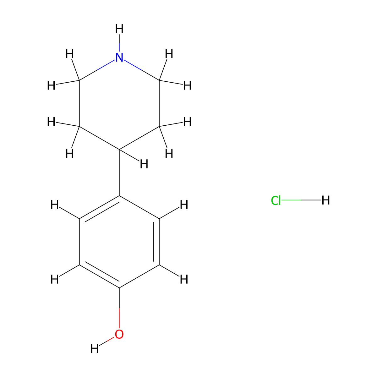 4-(Piperidin-4-yl)phenol hydrochloride molecular structure, CAS 263139-27-1
