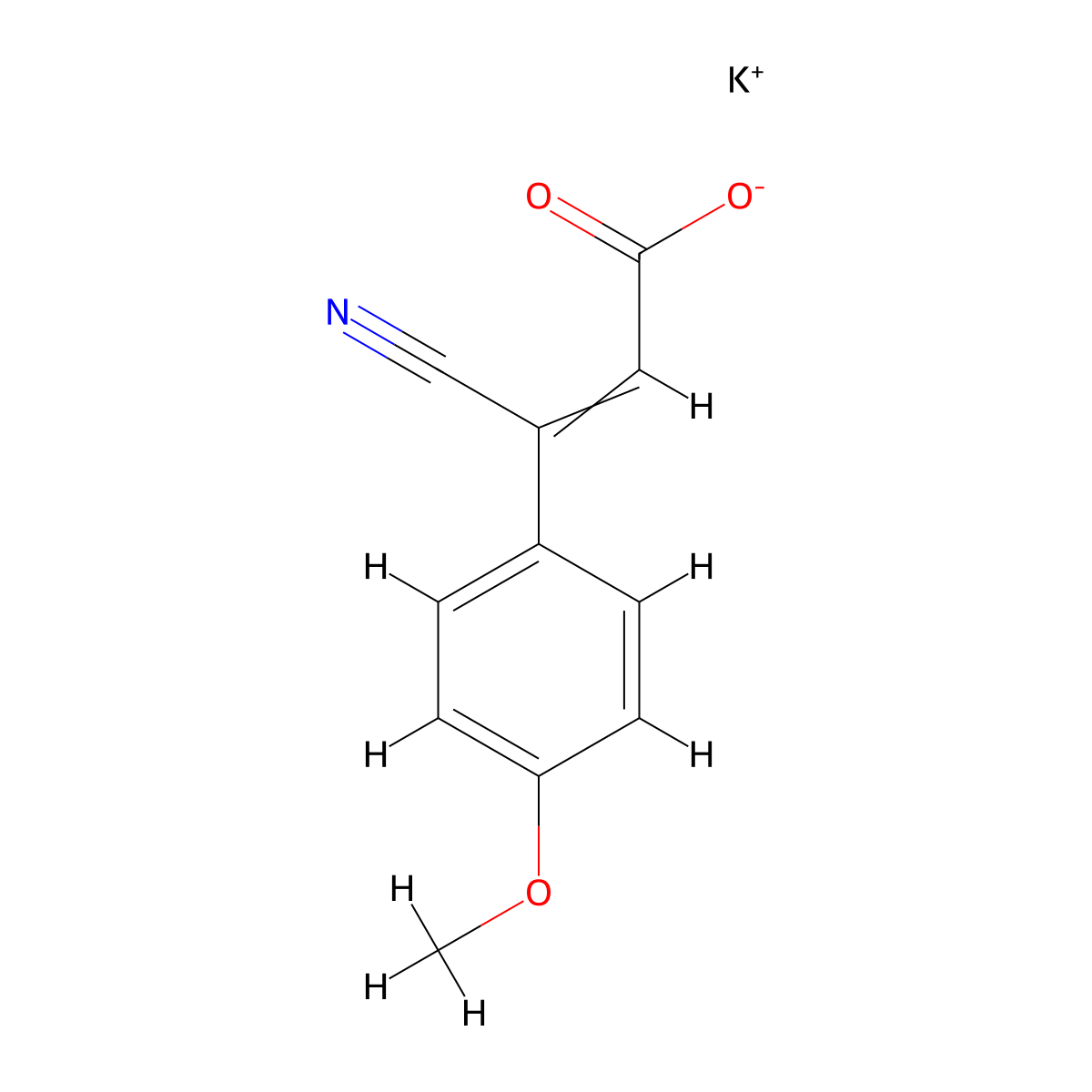 Potassium 3-cyano-3-(4-methoxyphenyl)acrylate molecular structure, CAS 263139-55-5