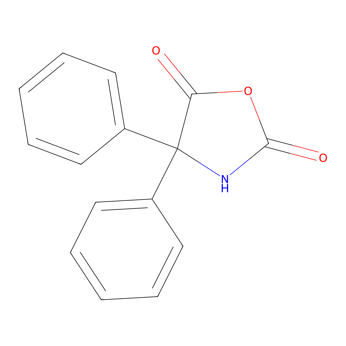 4,4-Diphenyl-1,3-oxazolidine-2,5-dione molecular structure, CAS 26314-06-7