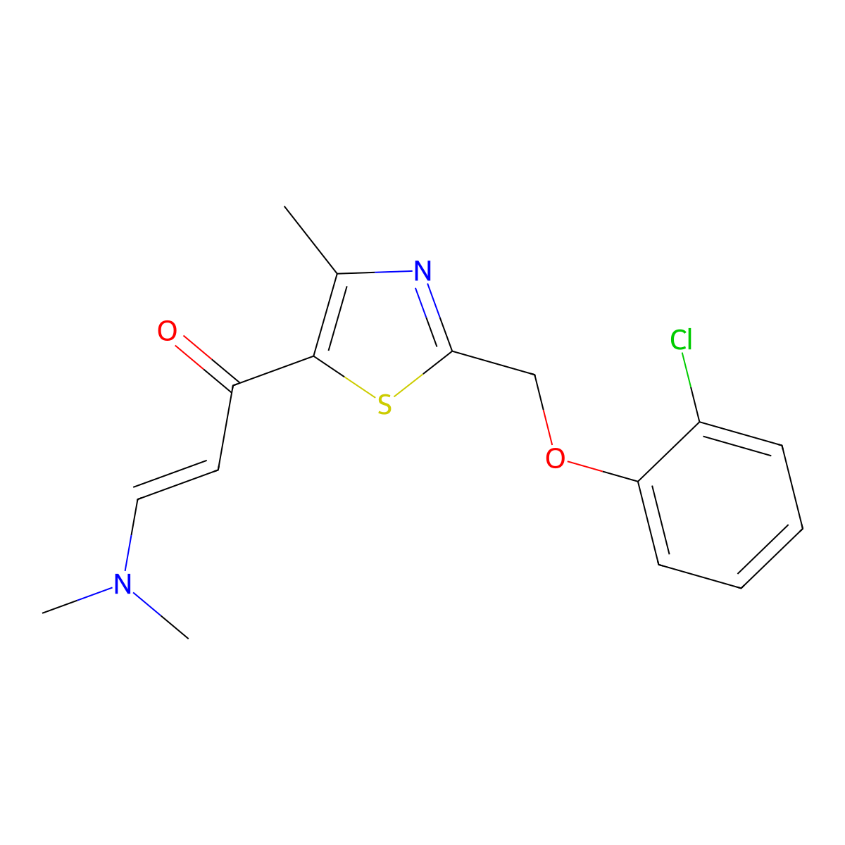 1-[2-[(2-Chlorophenoxy)methyl]-4-methyl-5-thiazolyl]-3-(dimethylamino)-2-propen-1-one molecular structure, CAS 263148-01-2