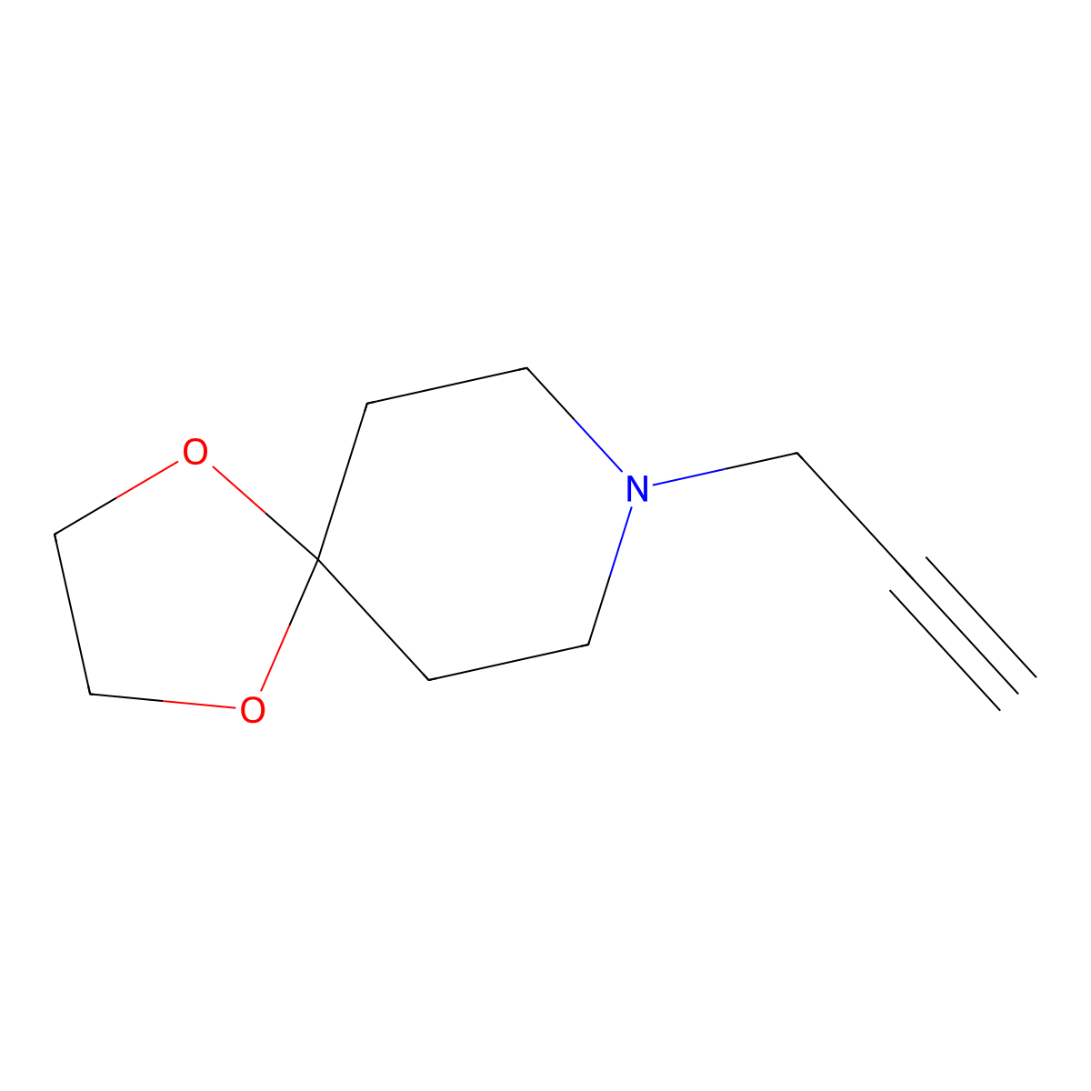 8-(Prop-2-YN-1-YL)-1,4-dioxa-8-azaspiro[4.5]decane molecular structure, CAS 263148-97-6