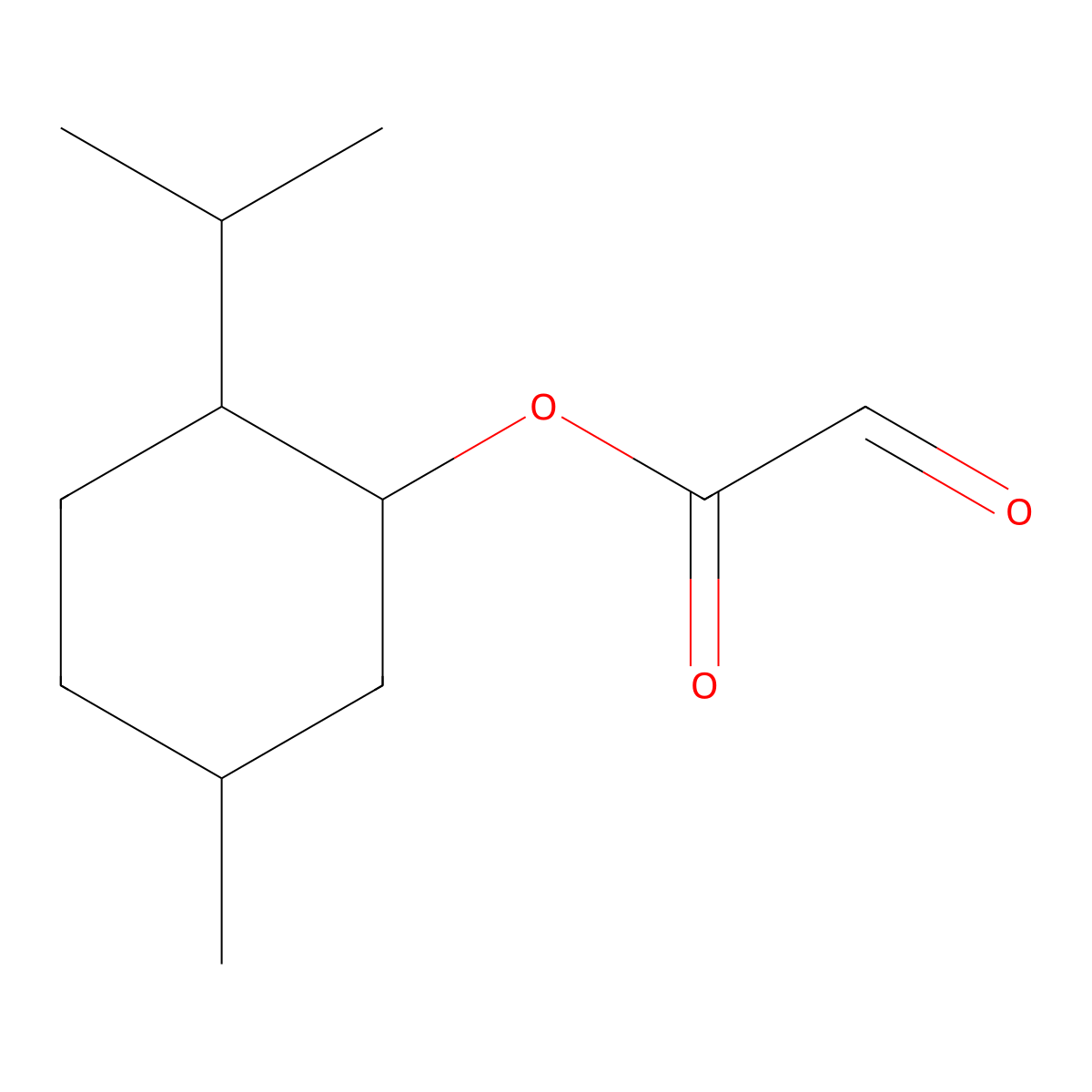 Acetic acid, 2-oxo-, (1R,2S,5R)-5-methyl-2-(1-methylethyl)cyclohexyl ester molecular structure, CAS 26315-61-7