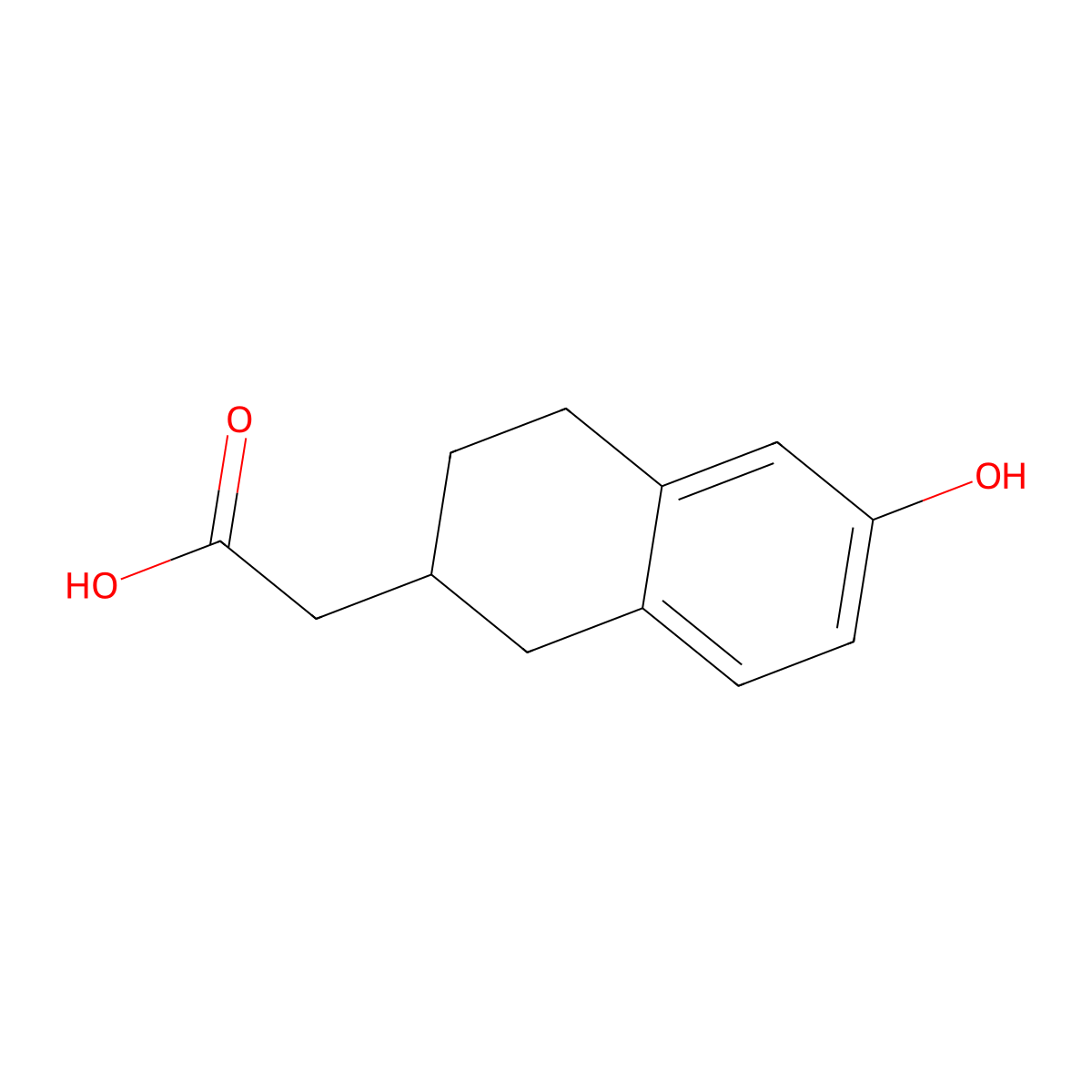 1,2,3,4-Tetrahydro--6-hydroxy-2-naphthalene acetic acid molecular structure, CAS 26315-70-8