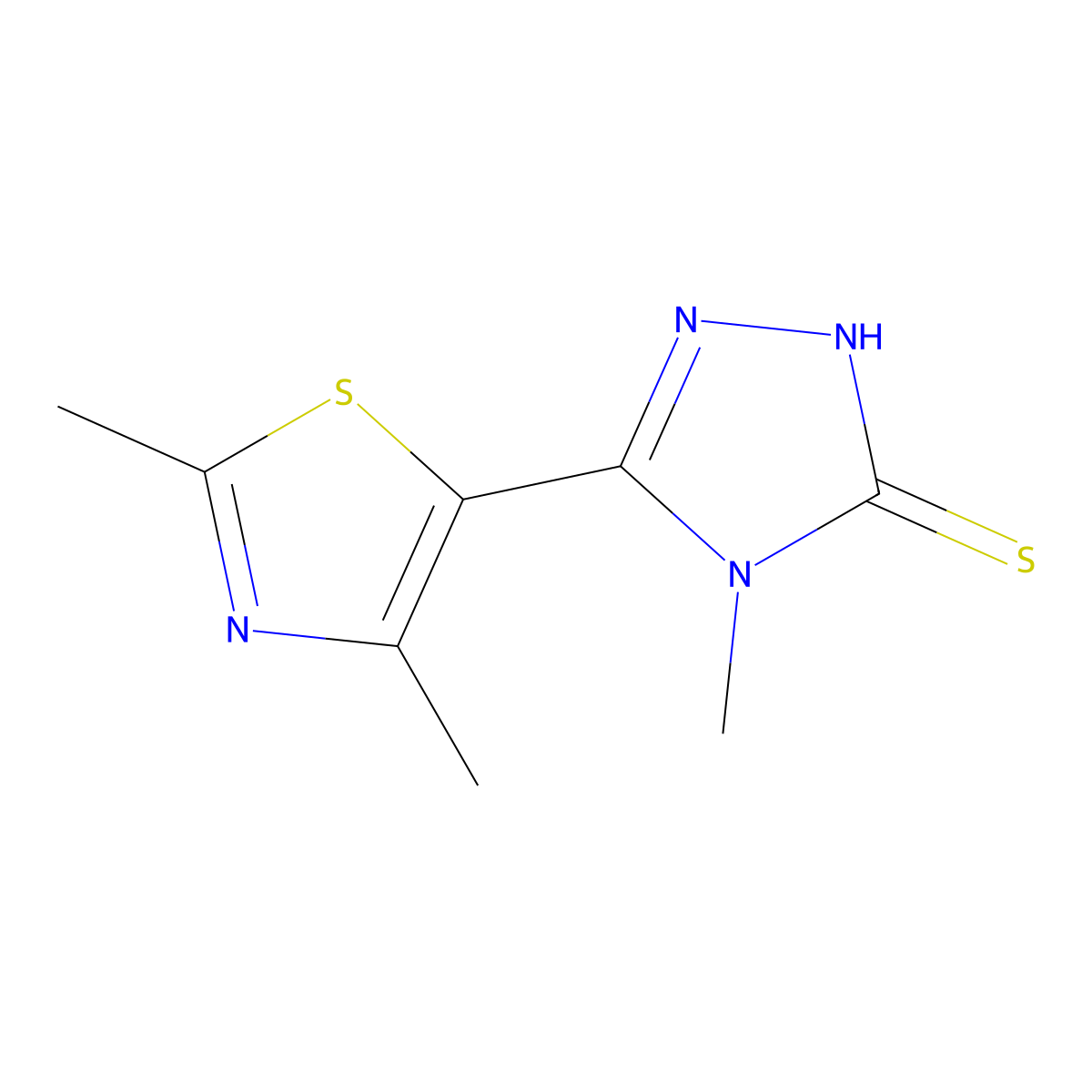 5-(2,4-Dimethylthiazol-5-yl)-4-methyl-4H-1,2,4-triazole-3-thiol molecular structure, CAS 263157-05-7