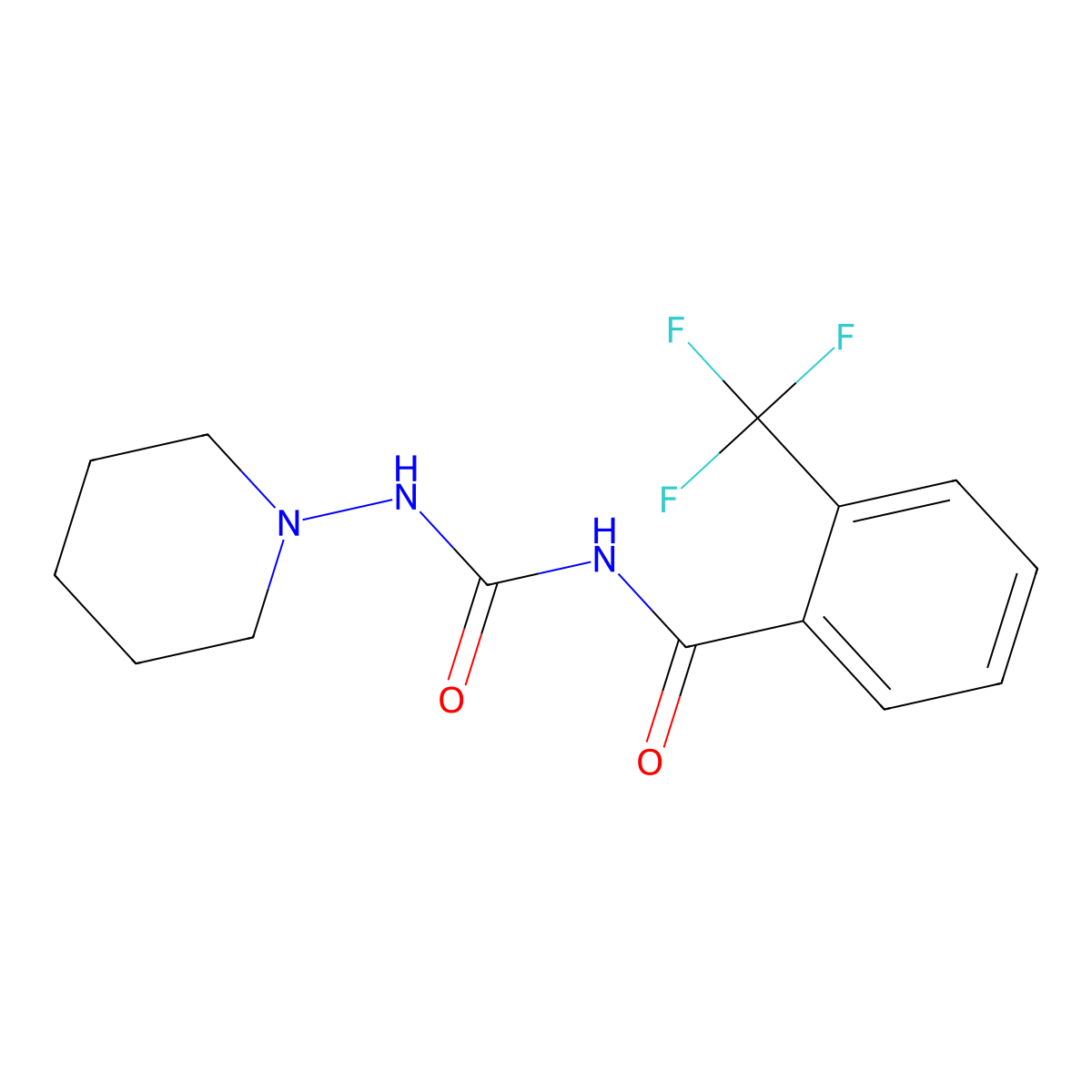 N-[(1-Piperidinylamino)carbonyl]-2-(trifluoromethyl)benzamide molecular structure, CAS 263157-09-1