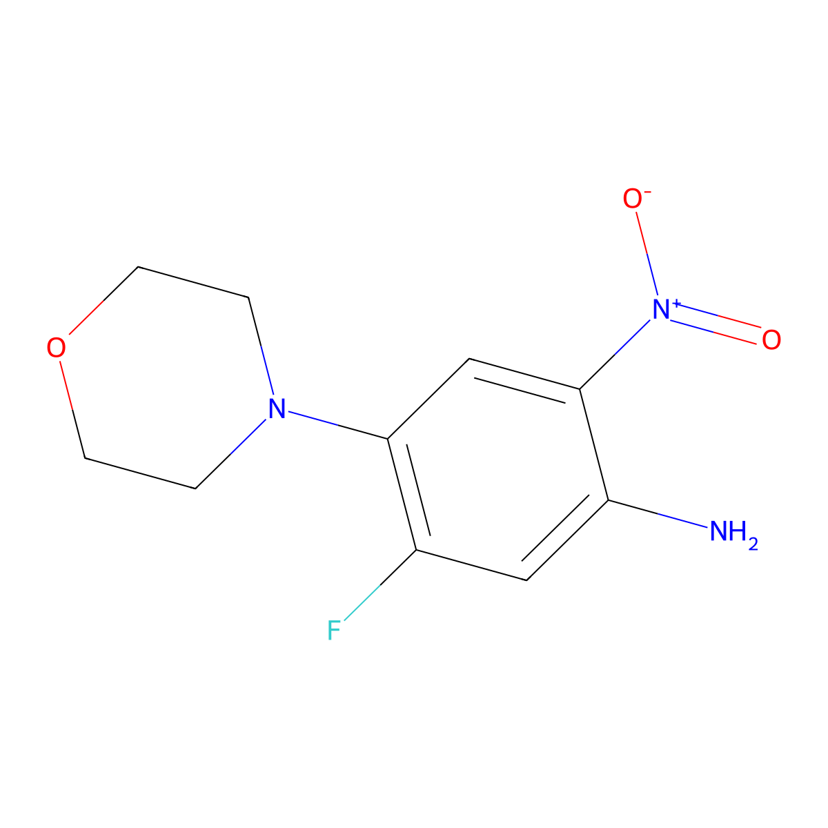 5-Fluoro-4-(morpholin-4-yl)-2-nitroaniline molecular structure, CAS 2631587-34-1