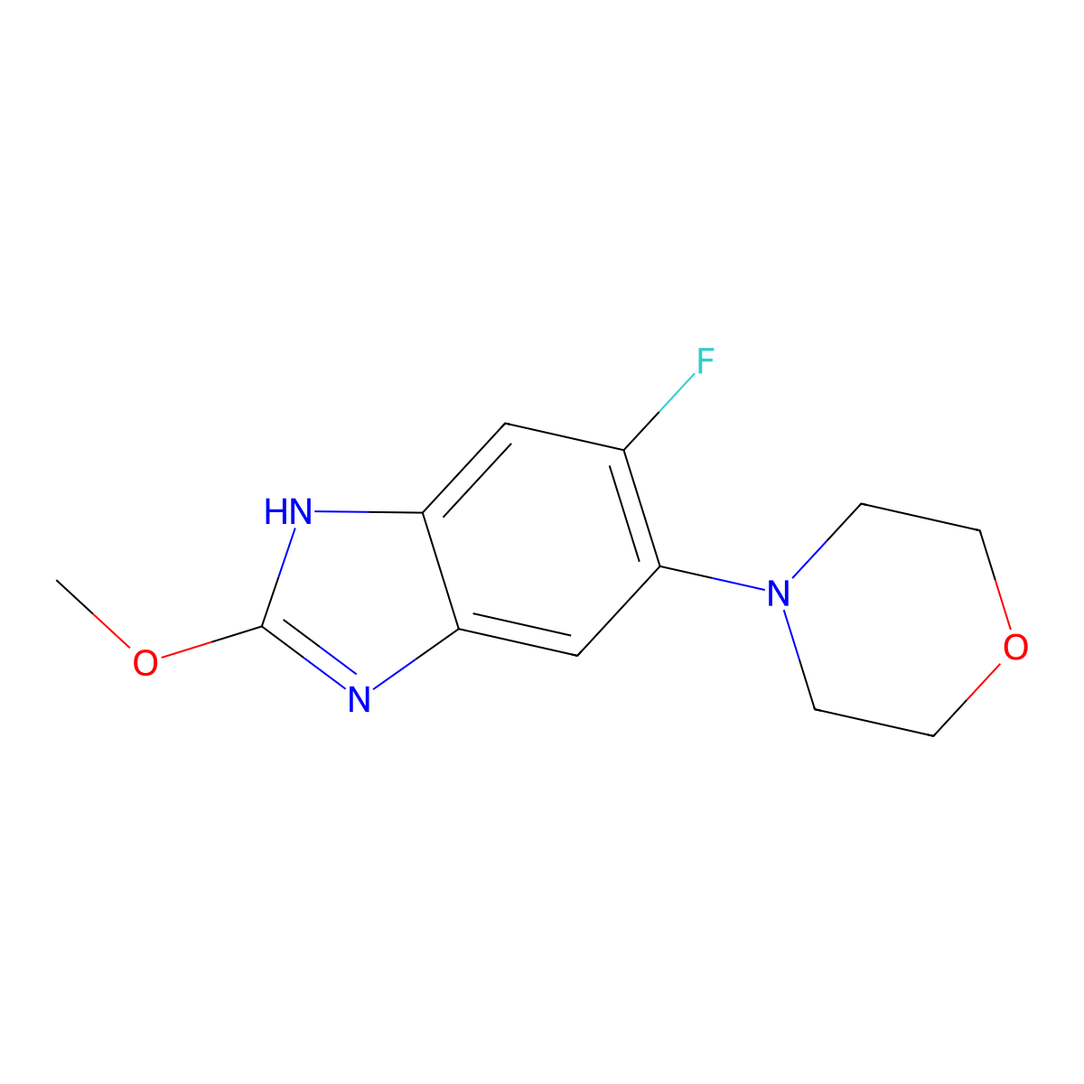 6-Fluoro-2-methoxy-5-(4-morpholinyl)-1H-benzimidazole molecular structure, CAS 2631587-35-2
