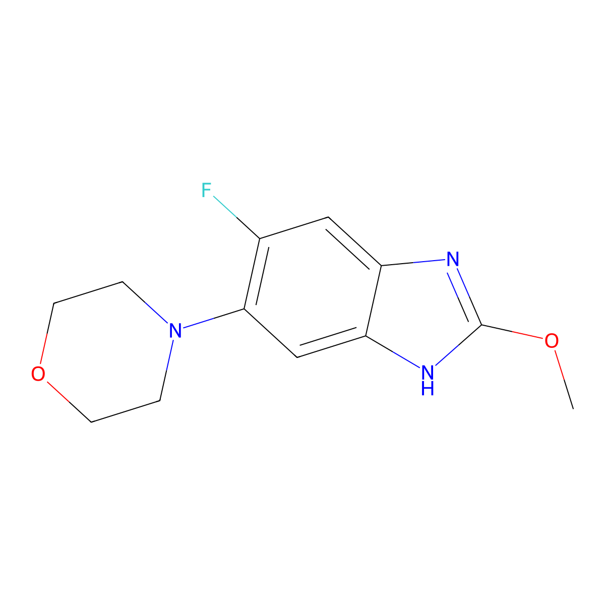 6-Fluoro-2-methoxy-5-(4-morpholinyl)-1H-benzimidazole molecular structure, CAS 2631587-35-2