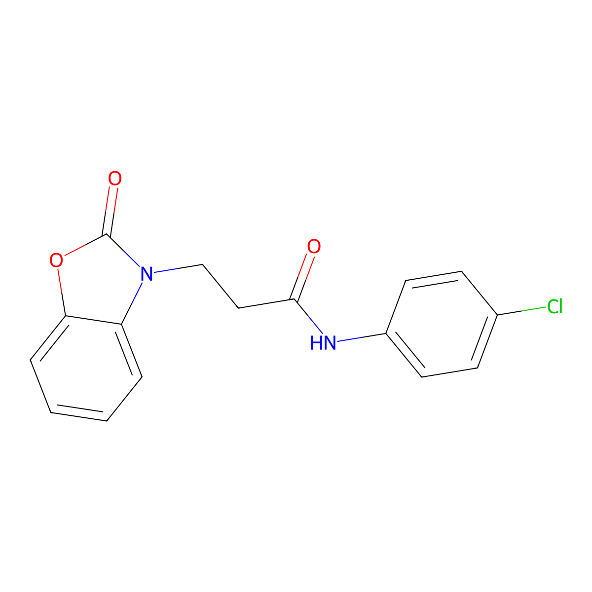 N-(4-chlorophenyl)-3-(2-oxobenzo[d]oxazol-3(2H)-yl)propanamide molecular structure, CAS 263160-21-0