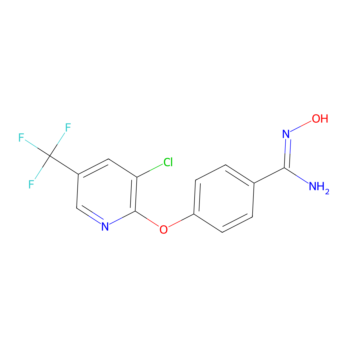 (E)-4-{[3-chloro-5-(trifluoromethyl)pyridin-2-yl]oxy}-N'-hydroxybenzene-1-carboximidamide molecular structure, CAS 263161-24-6